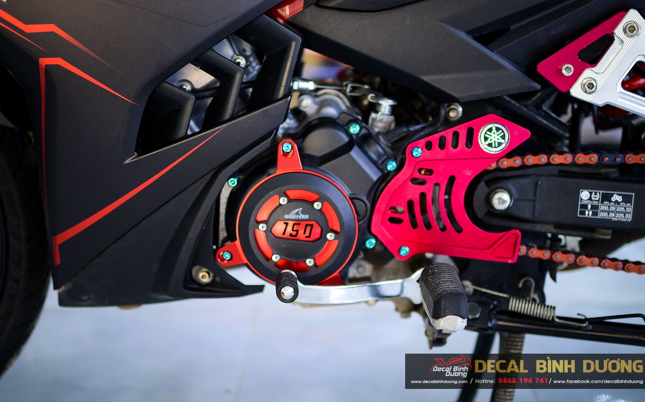 Tem Xe Exciter 150 Đỏ Đen Độ Team Trùm Decal Xe, Tem Xe Exciter 150 Màu